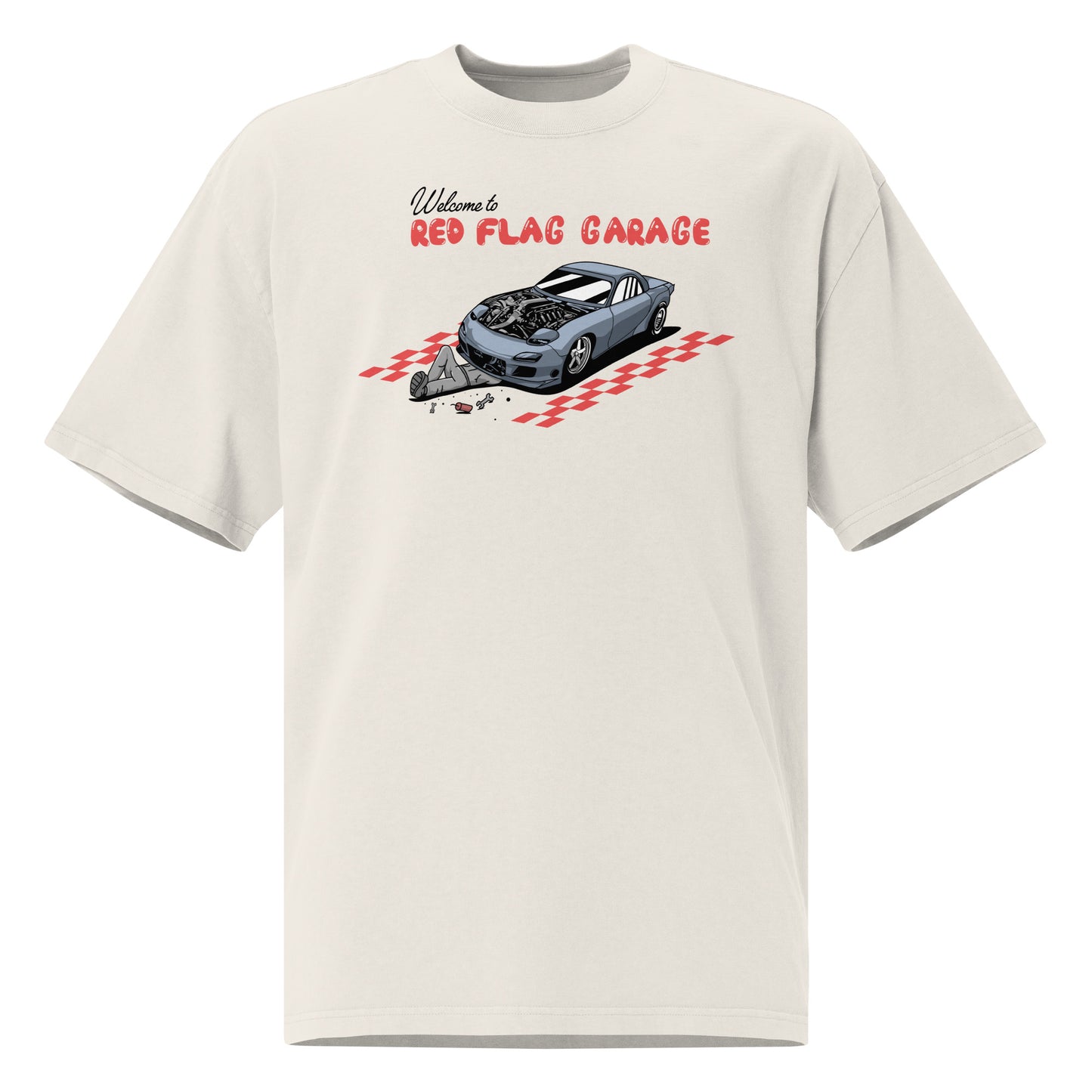 Garage Oversized faded t-shirt (Red)